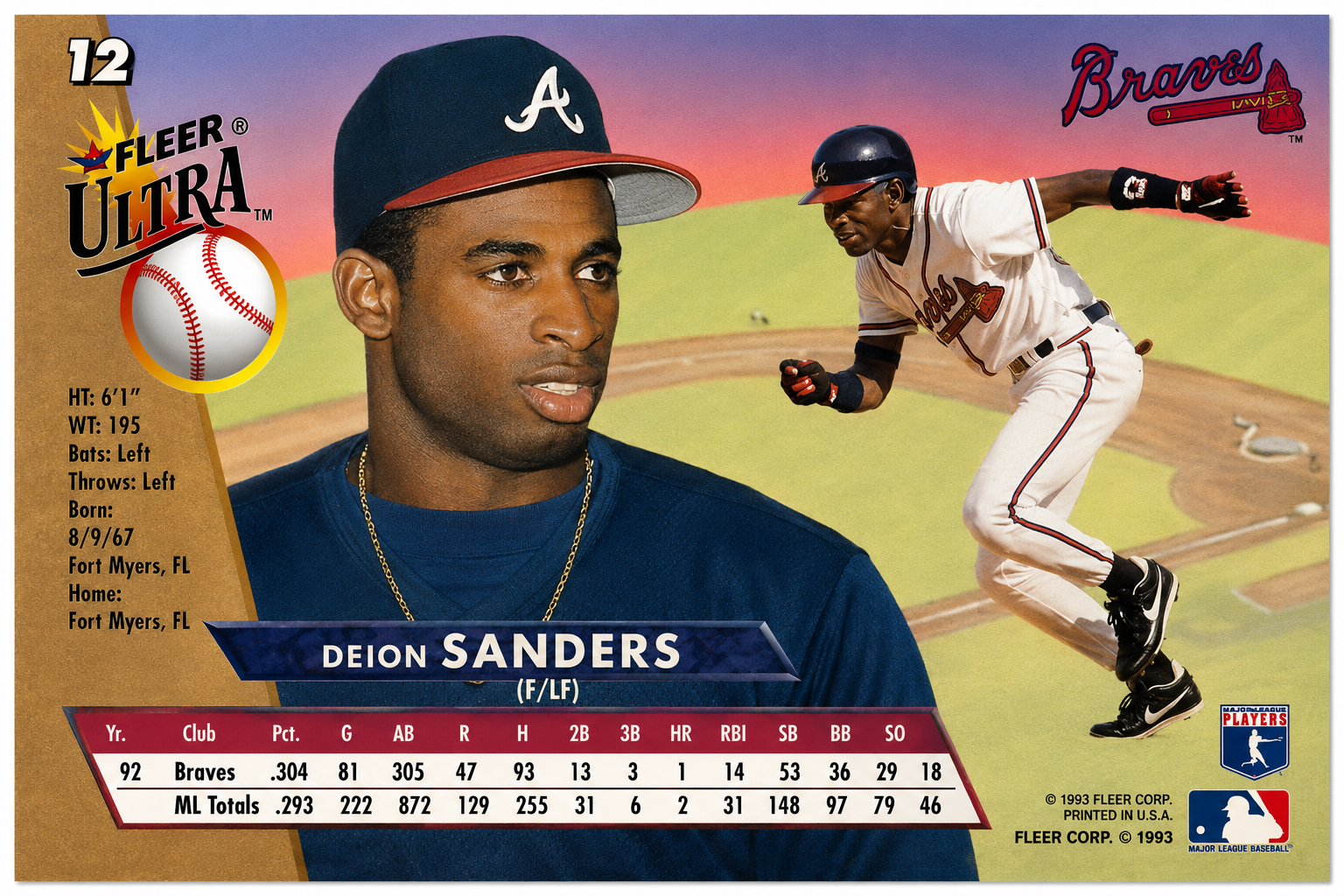 #12 Deion Sanders 1993 Ultra (NM-MT)