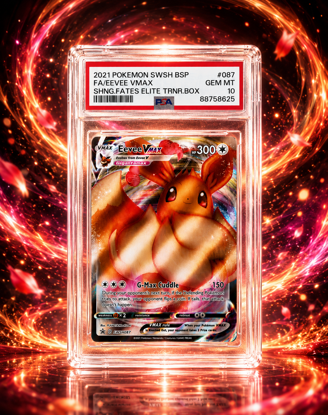 POKEMON 2021 SWSH BLACK STAR PROMO 087 EEVEE VMAX FA SHINING FATES ELITE BOX