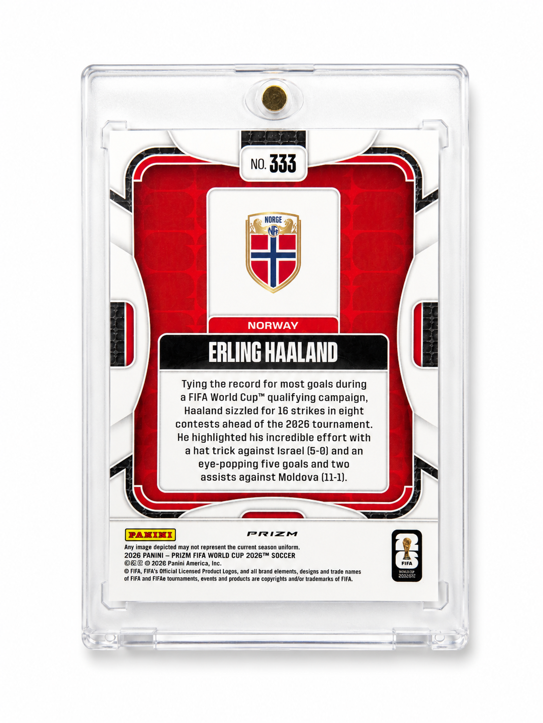 #333 Erling Haaland 2026 Panini Prizm FIFA World Cup - Wave Prizms - Topps 75 Case (NM+)