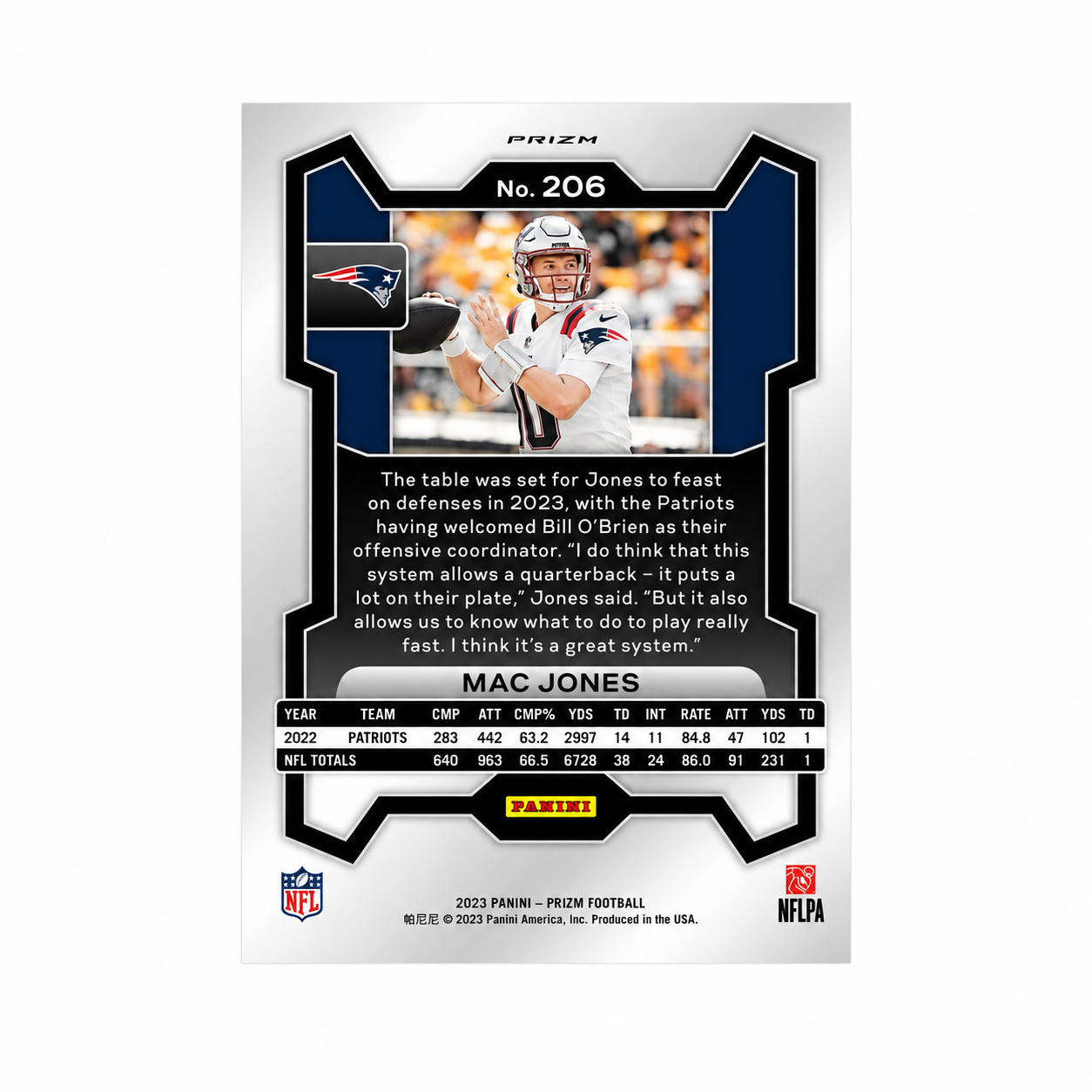 2023 Panini Prizm - Mac Jones #206 Silver Prizm (NM+)
