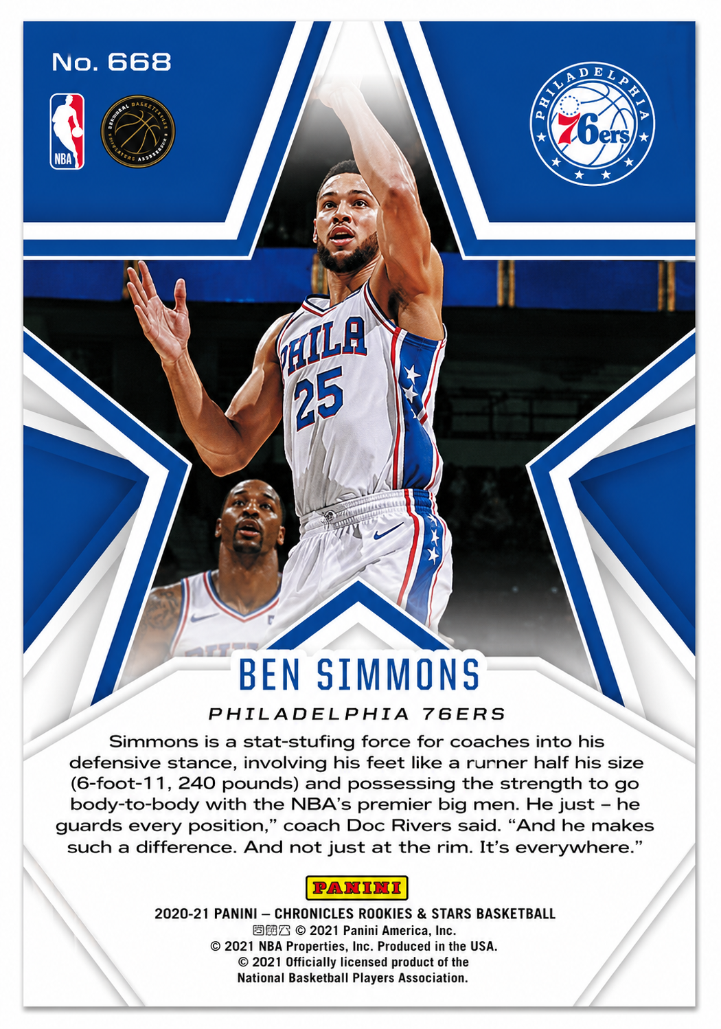 #668 Ben Simmons 2020-21 Panini Chronicles (NM)