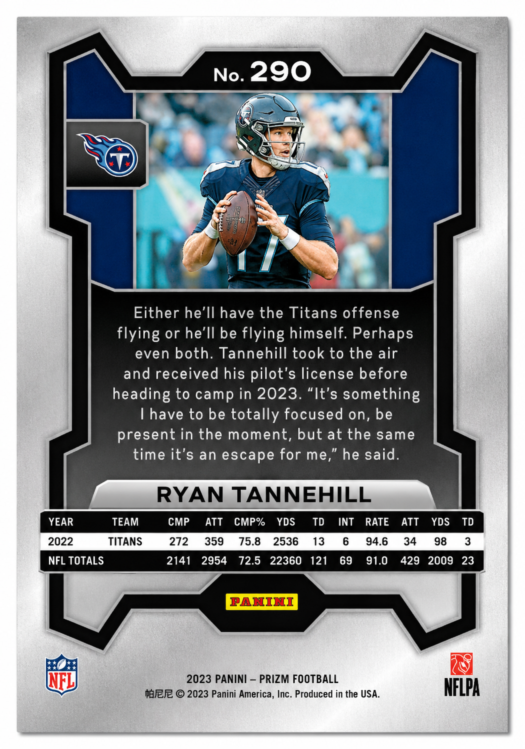 #290 Ryan Tannehill 2023 Panini Prizm (NM)
