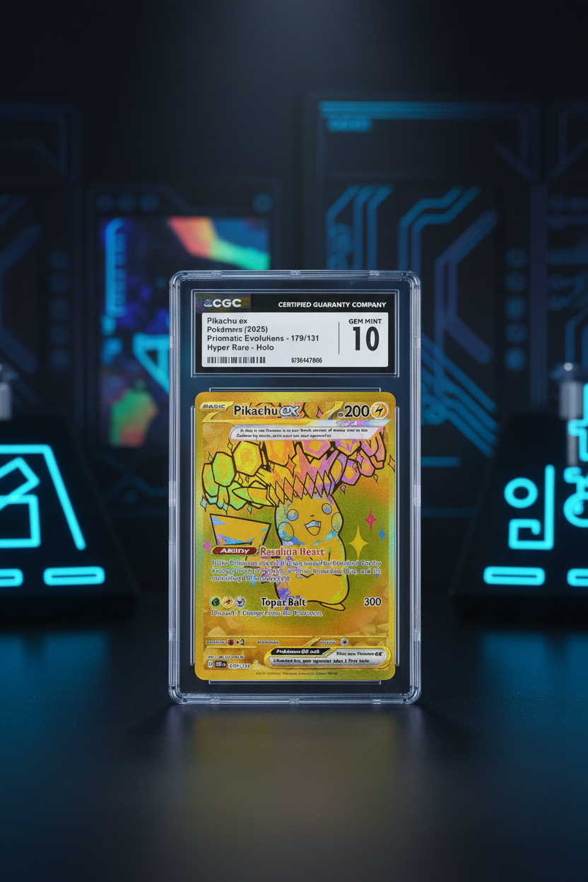 2025 Pokemon SV Prismatic Evolutions Gold Rare Pikachu ex #179 CGC 10 GEM MINT