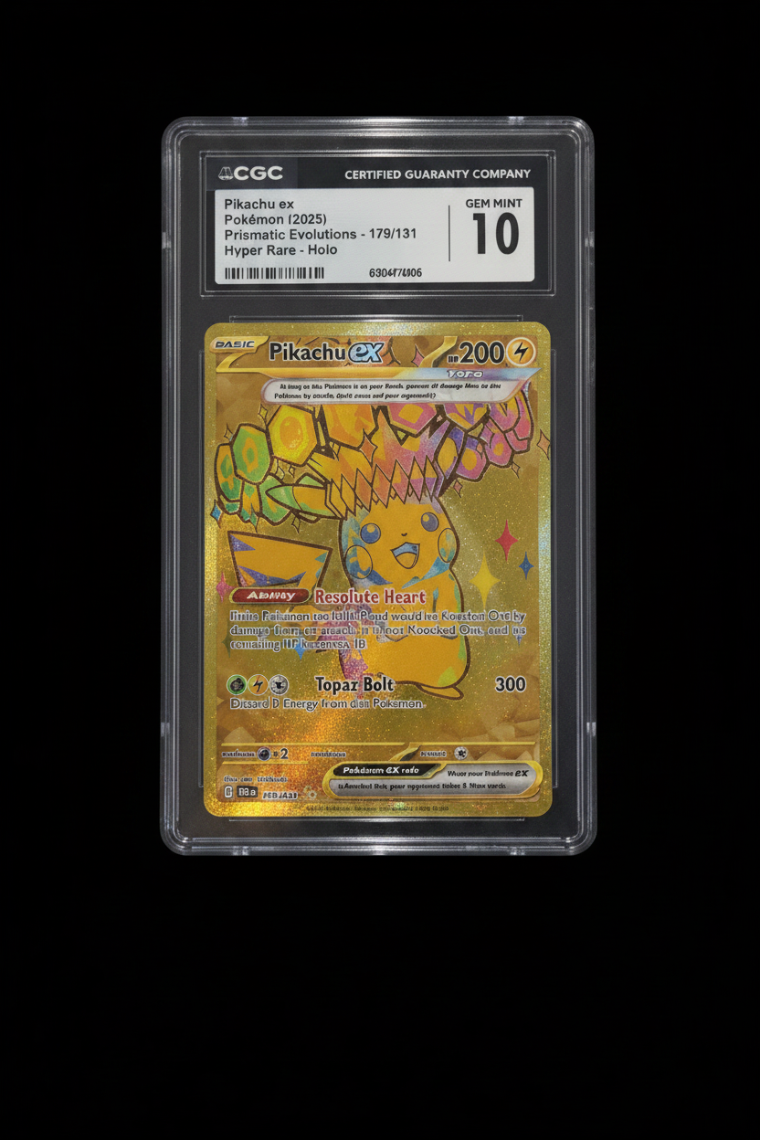 2025 Pokemon SV Prismatic Evolutions Gold Rare Pikachu ex #179 CGC 10 GEM MINT